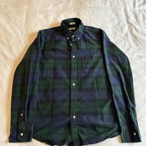 J. Crew Green and Blue Casual Button Down Shirt